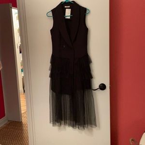HALLOWEEN tuxedo dress w/sheer bottom